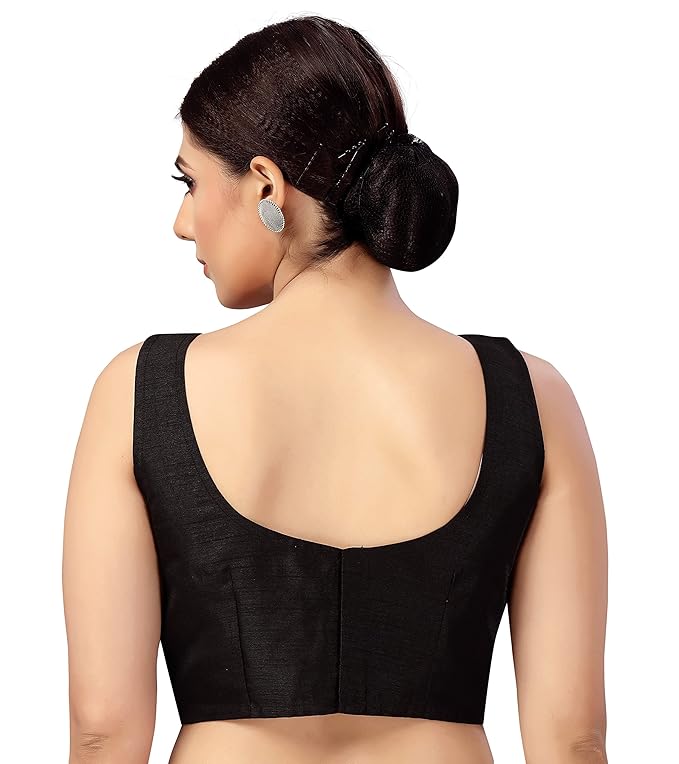 Nitya Banaras Black Sleevless Blouse